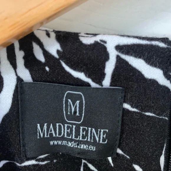 Madeleine Size 12 Dress Cotton Silk Blend Midi Smart Occasion Black Womens - Picture 7 of 7